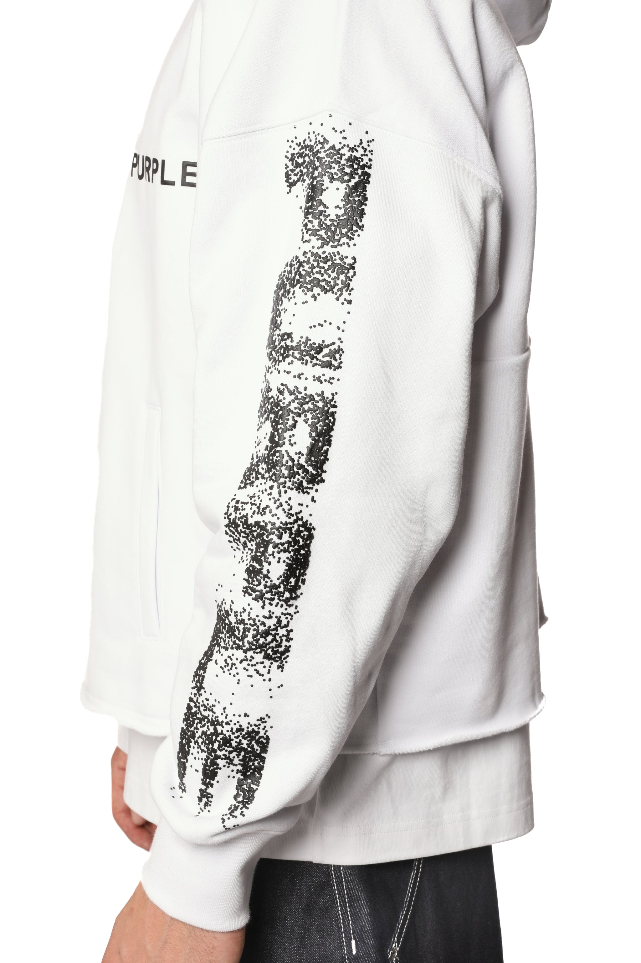 Purple Brand - Heavyweight Cropped Hoodie - White - M4104-HWSQ226