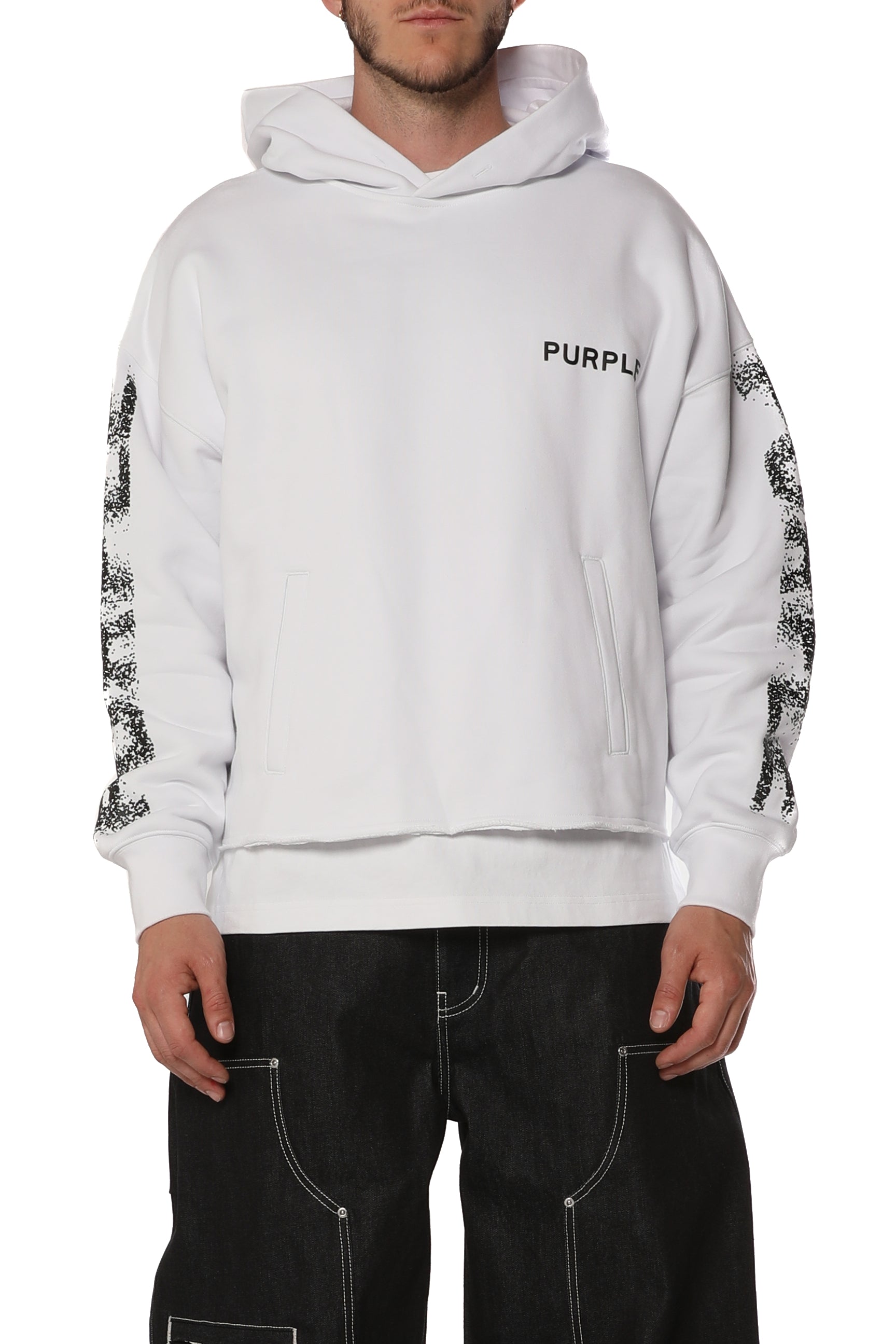 Purple Brand - Heavyweight Cropped Hoodie - White - M4104-HWSQ226