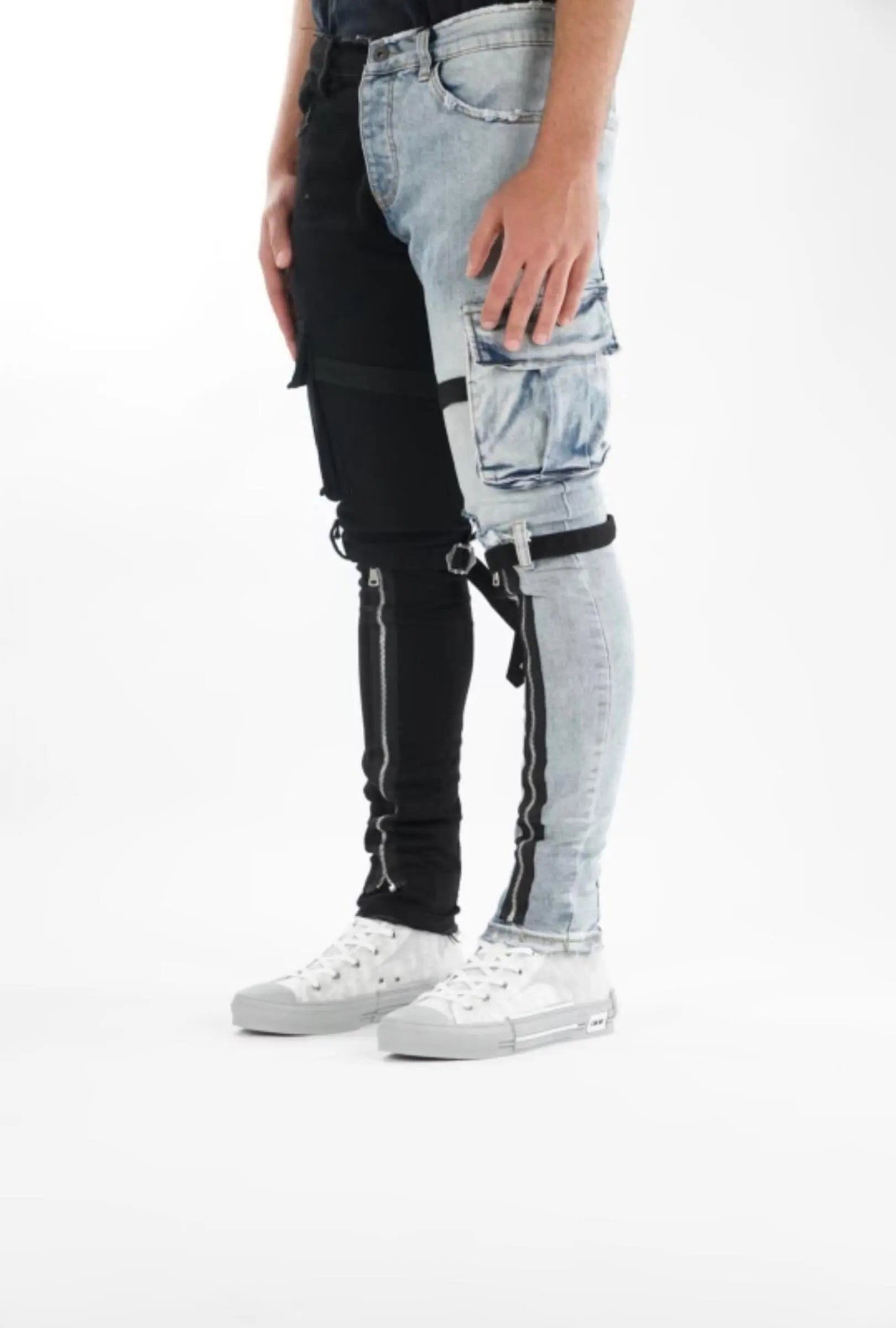 Valabasas Spilt Jeans "V39" Black Blue - BLVD