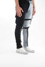 Valabasas Spilt Jeans "V39" Black Blue - BLVD