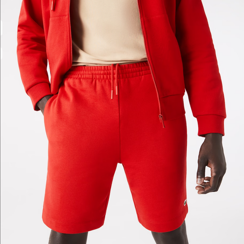 Lacoste Men's Organic Brushed Cotton Fleece Shorts - Red 240