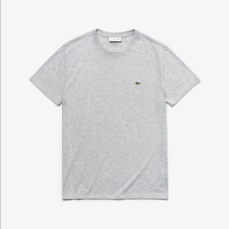 Men’s Lacoste Crewneck Pima Cotton Jersey T-shirt - Silver Chine CCA