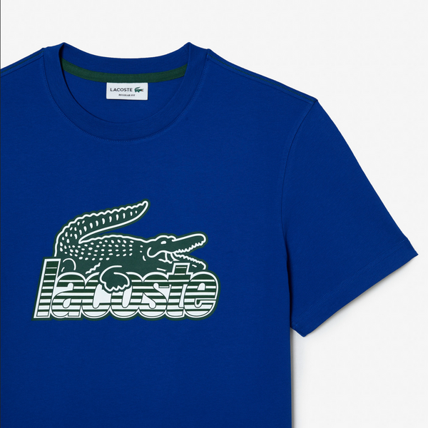 Lacoste Men’s Cotton Jersey Print T-Shirt - Blue JQ0