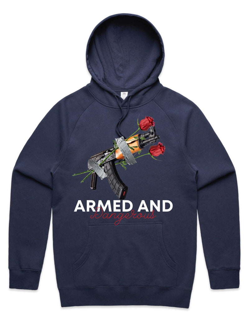 Armed & Dangerous Hoodie - Navy men hoody by Muda Crue | BLVD