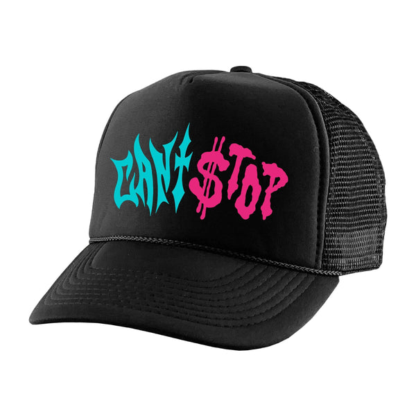 Can't Stop Foam Trucker Hat (ORH291) Black Teal Pink - BLVD