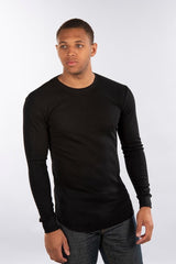 City Lab Fitted Thermal Shirt Black Men crewneck by City Lab | BLVD