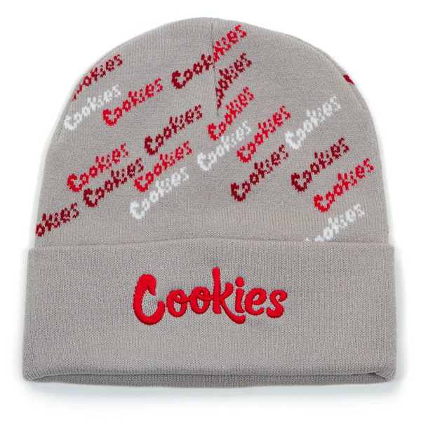 Cookies Triple Beam Beanie Grey Red ONE SIZE HATS by COOKIES | BLVD