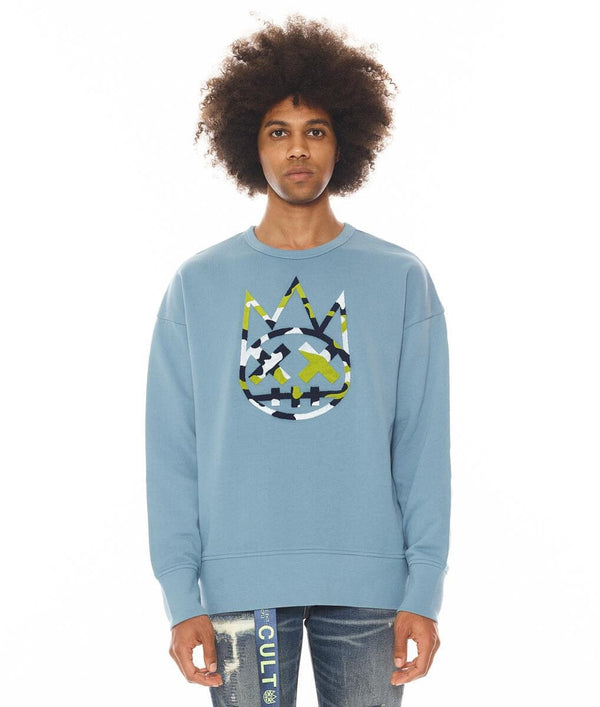 Cult Of Individuality Crewneck Fleece In Blue Heaven MEN CREWNECK by Cult Of Individuality | BLVD