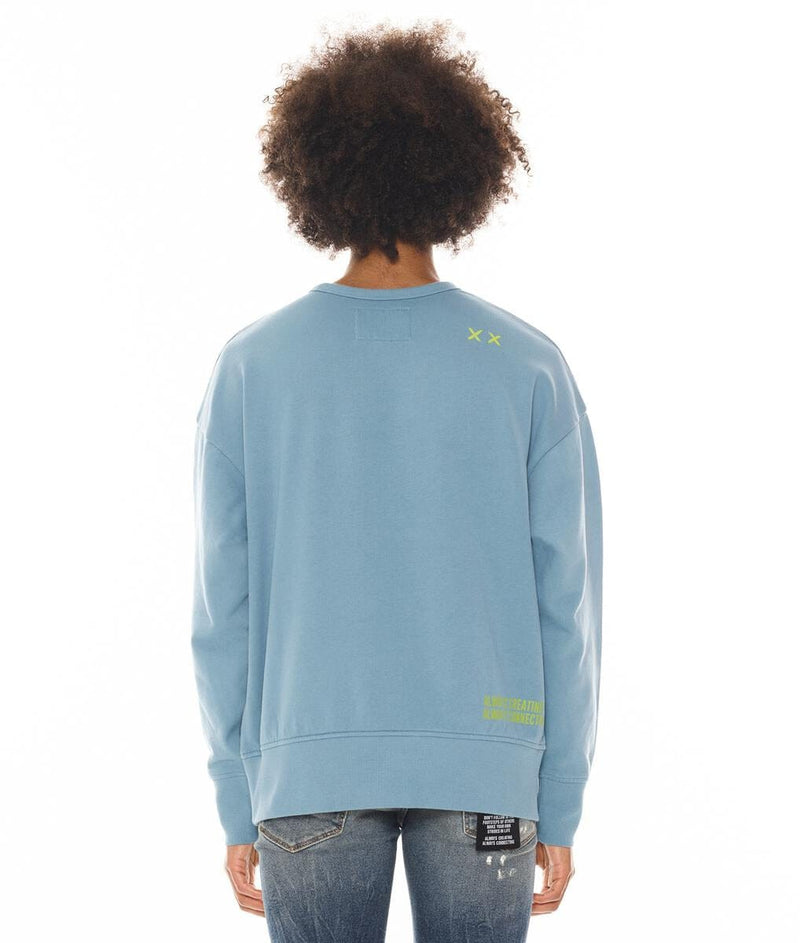 Cult Of Individuality Crewneck Fleece In Blue Heaven MEN CREWNECK by Cult Of Individuality | BLVD