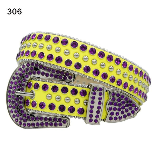 DNA Men Stones Belts - Yellow Purple - BLVD