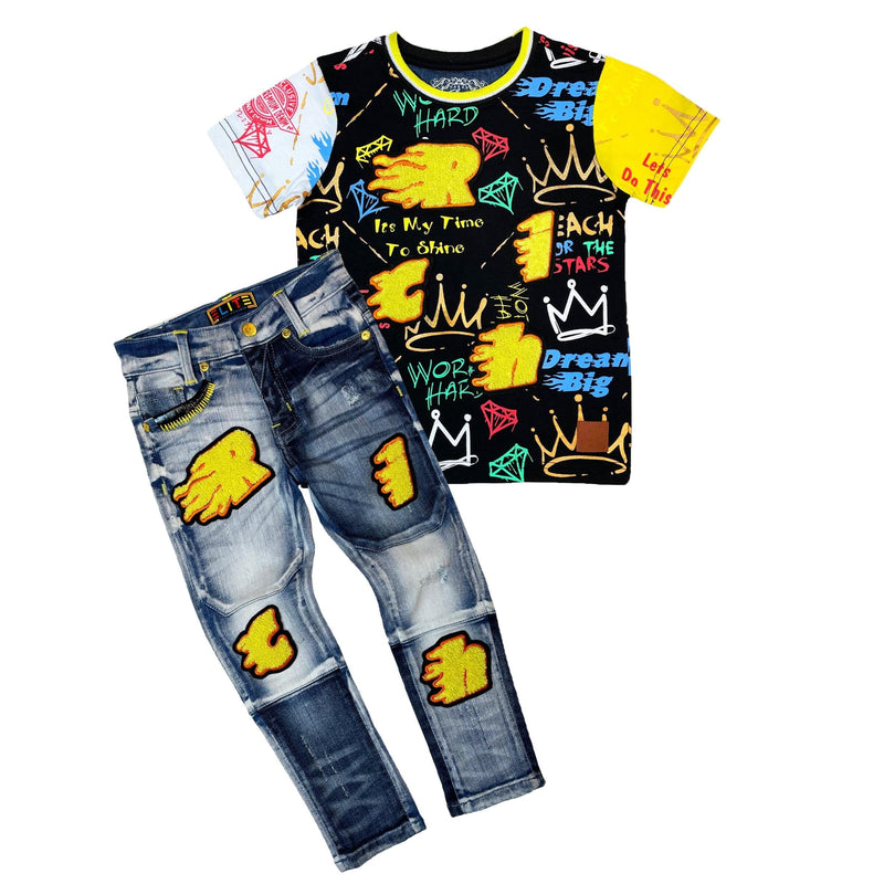 Elite Kids Tee & Jeans Set ( Rich ) - BLVD