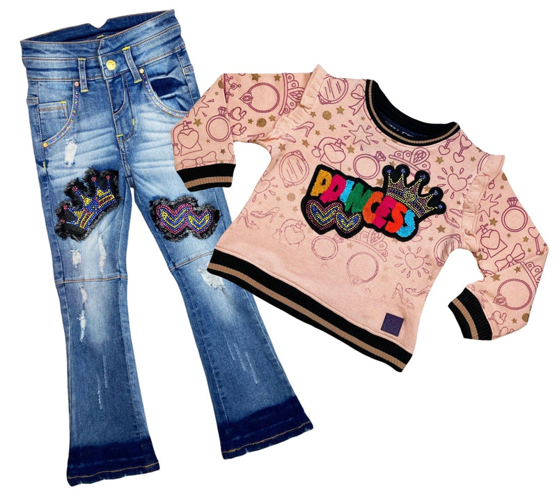 Elite Princess Girls Sweatshirt & Jeans Set Pink kids set by Elite | BLVD
