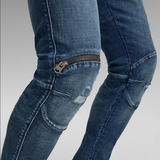 G-star Men 5620 3d Zip Knee Skinny Jeans Faded Ripped Baltic Sea - BLVD