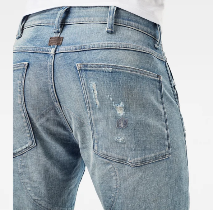 G-star Men 5620 3d Zip Knee Skinny Jeans Vintage Cool Aqua Destroyed - BLVD