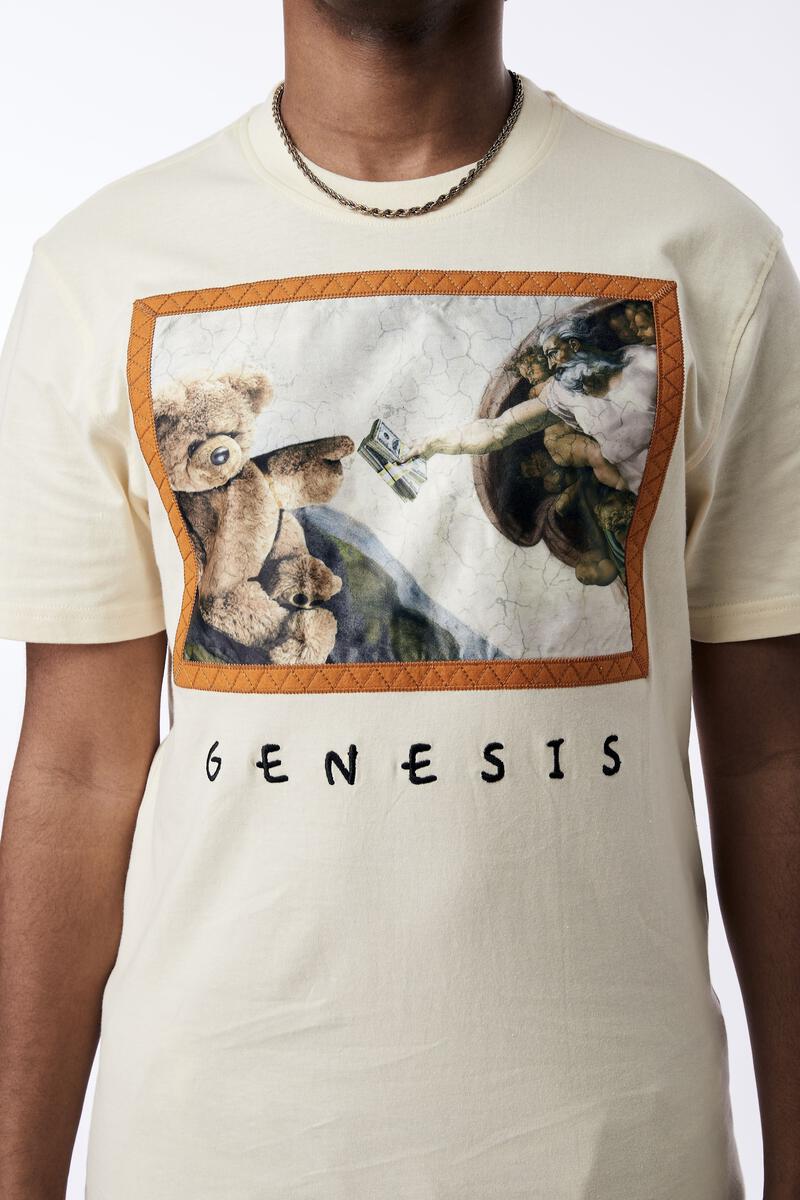Genesis Graphic Tee & Short Set - Cream MEN SHORTS SET by Rebel Minds | BLVD
