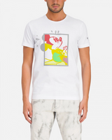 Iceberg Men T-shirt with multicolor Mickey Mouse square White - BLVD