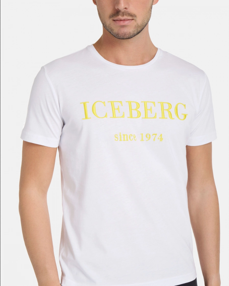 Iceberg Men's Heritage Logo White T-shirt White Yellow MEN Tees by ICEBERG | BLVD