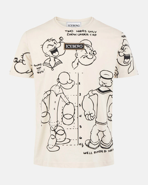 Iceberg X Popeye Men's Multi Popeye T-shirt Off White MEN Tees by ICEBERG | BLVD