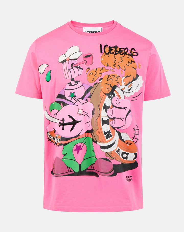 Iceberg X Popeye Men's T-shirt Hot Pink MEN Tees by ICEBERG | BLVD