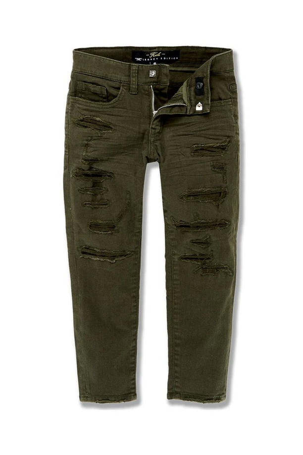 Jordan Craig Kids Tribeca Twill Pants Jeans - Army Green JS955RK Kids Jeans by Jordan Craig | BLVD