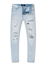 Jordan Craig Sean - Elmhurst Denim Jt3493 Crinkled Jeans W Shreds Ice Blue MEN JEANS by Jordan Craig | BLVD
