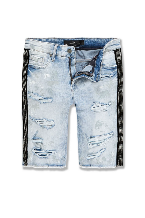 Jordan Craig Vegas Stone Striped Denim Shorts (Ice Blue) - BLVD