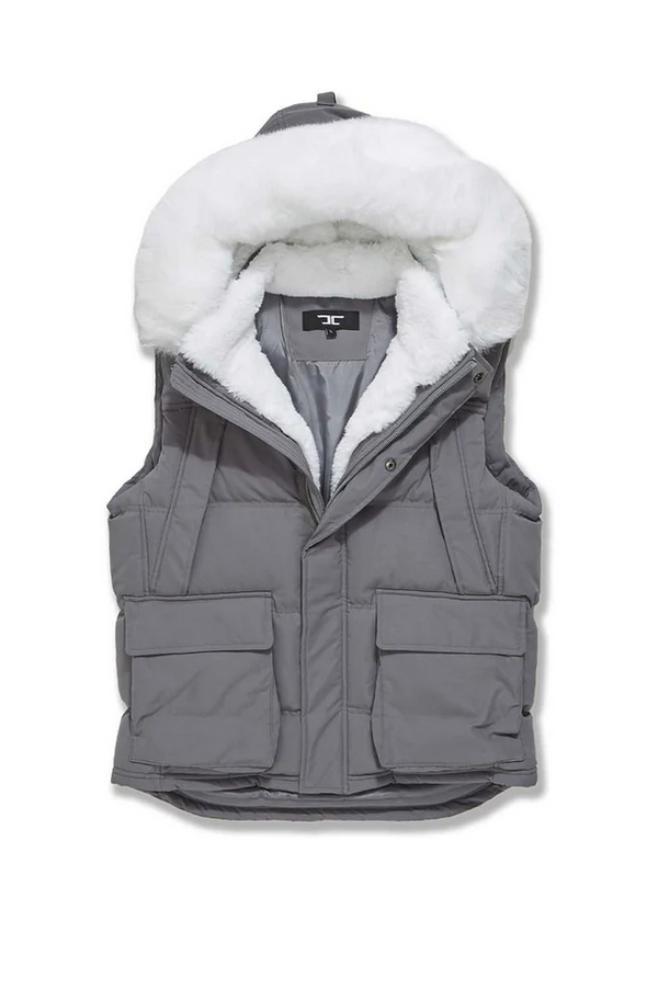 Jordan Craig Yukon Fur Lined Puffer Vest (Charcoal) men Jacket by Jordan Craig | BLVD