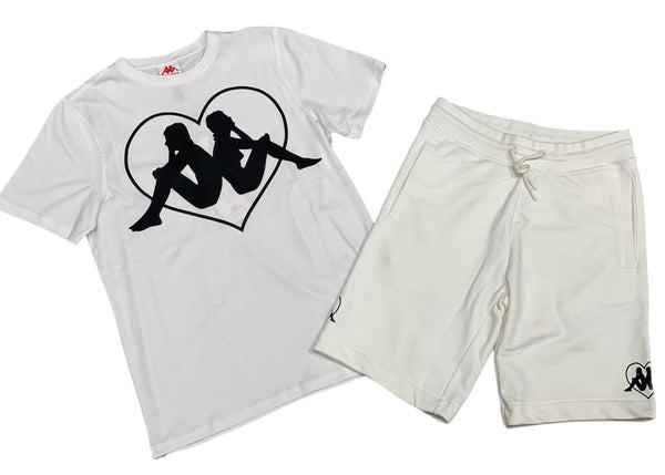 Kappa Authentic  Zielona T-shirt & Radom Shorts Set White - BLVD