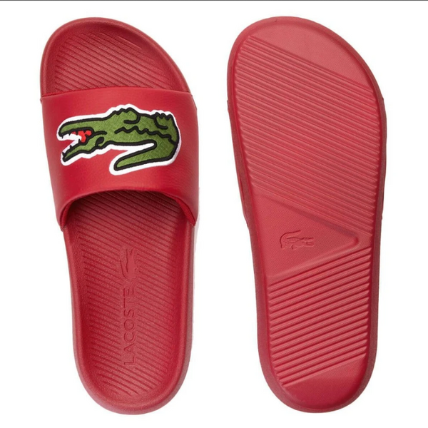 Lacoste Men's Croco Synthetic Slides Red - BLVD