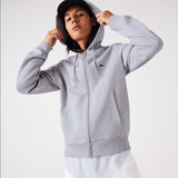 Lacoste Men's Kangaroo Pocket Color-Block Sweatshirt Hoodie & Tapered Fit Fleece Trackpants Set CCA Grey men tracksuit by Lacoste | BLVD