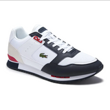 Lacoste Men's Partner Piste Synthetic and Textile Trainers White Navy - BLVD