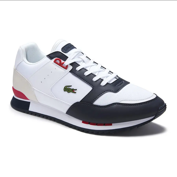Partner Piste Synthetic and Textile Trainers White Navy BLVD