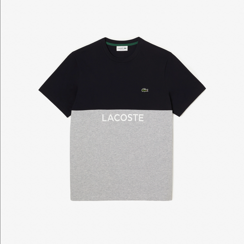 Lacoste Men’s Regular Fit Cotton Jersey Colourblock T-shirt & Shorts Set -Navy Blue Grey MEN SHORTS SET by Lacoste | BLVD