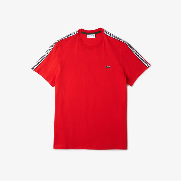 Lacoste Men’s Regular Fit Logo Stripe T-shirt & Shorts Set - Inf Red MEN SHORTS SET by Lacoste | BLVD