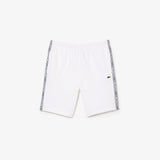 Lacoste Men’s Regular Fit Logo Stripe T-shirt & Shorts Set - White Black MEN SHORTS SET by Lacoste | BLVD