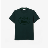 Lacoste Men's Relaxed Fit Tone-On-Tone Branded Cotton T-Shirt Green Yzp MEN Tees by Lacoste | BLVD