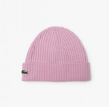 Lacoste Men's Ribbed Wool Beanie Pink Z4H ONE SIZE HATS by Lacoste | BLVD