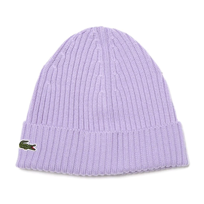 Lacoste Men's Ribbed Wool Beanie Purple GFU ONE SIZE HATS by Lacoste | BLVD