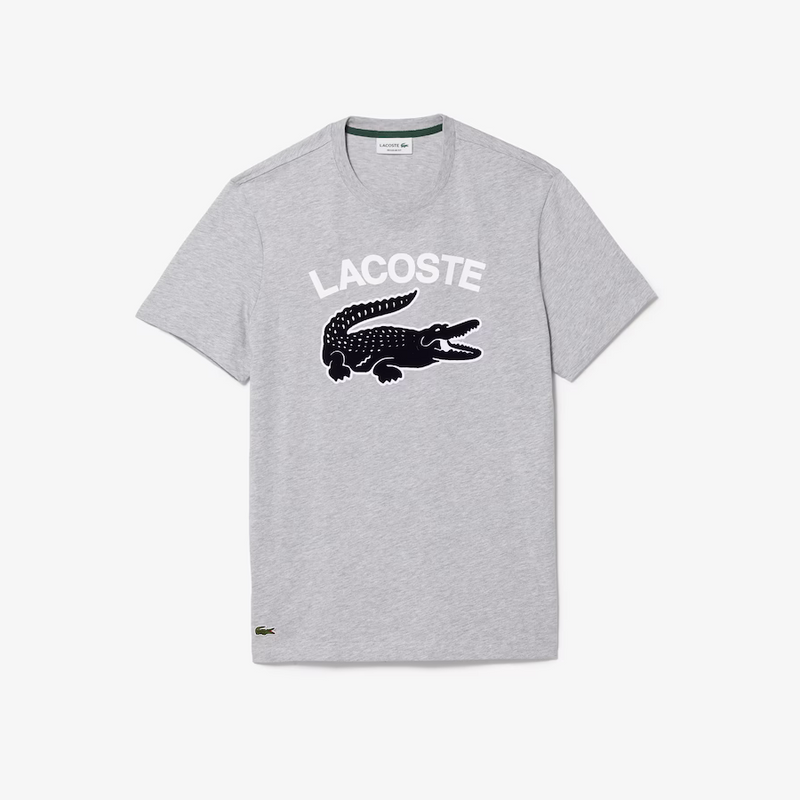 Lacoste Men's SPORT Big Embroidered Croc T-shirt Grey Blue MEN Tees by Lacoste | BLVD