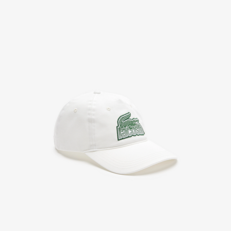 Lacoste Unisex Crocodile Patch Branded Cap - White 70v ONE SIZE HATS by Lacoste | BLVD