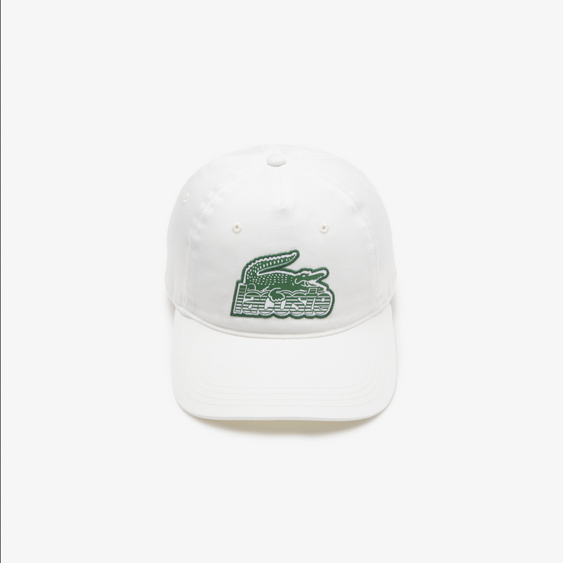 Lacoste Unisex Crocodile Patch Branded Cap - White 70v ONE SIZE HATS by Lacoste | BLVD