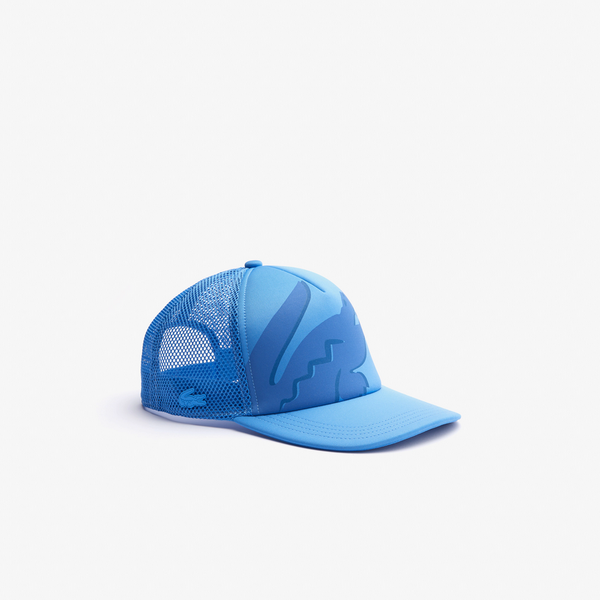 Lacoste Unisex Crocodile Print Neoprene And Mesh Cap Blue l99 ONE SIZE HATS by Lacoste | BLVD