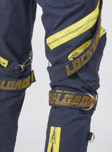 Locked & Loaded Jeans - Straps and Stones - Navy and Yellow - LLTP113 - BLVD