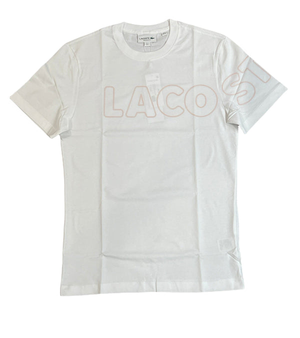 Men's Heritage Branded Crew Neck Flecked Cotton T-Shirt White MEN Tees by Lacoste | BLVD