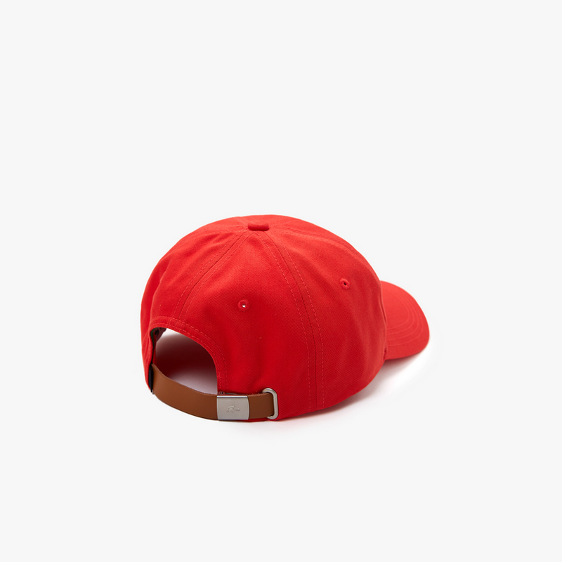 Men's Lacoste Contrast Strap And Oversized Crocodile Cotton Cap Inf Red F8M ONE SIZE HATS by Lacoste | BLVD