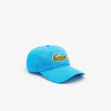 Men's Lacoste Contrast Strap And Oversized Crocodile Cotton Cap Turquoise Hlu ONE SIZE HATS by Lacoste | BLVD