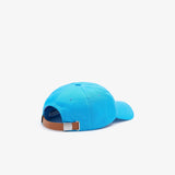 Men's Lacoste Contrast Strap And Oversized Crocodile Cotton Cap Turquoise Hlu ONE SIZE HATS by Lacoste | BLVD