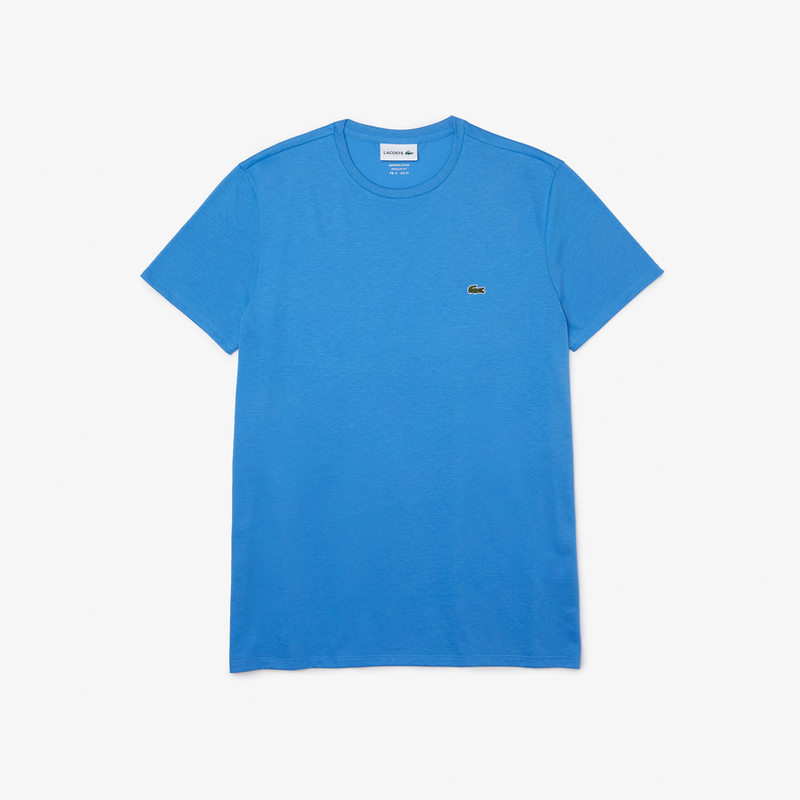 Men’s Lacoste Crewneck Pima Cotton Jersey T-shirt Blue L99 Ethereal 1 MEN Tees by Lacoste | BLVD