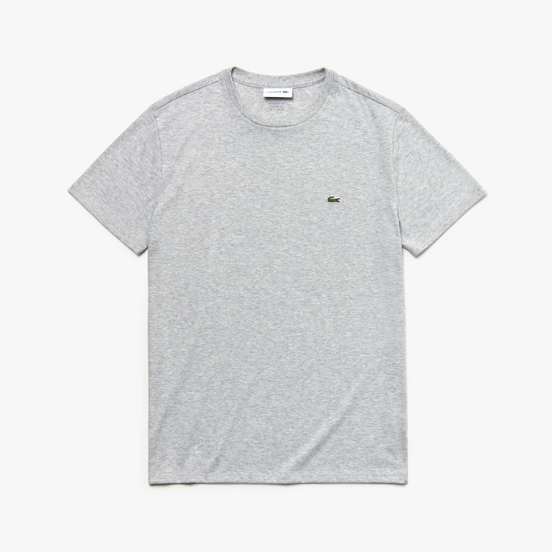 Men’s Lacoste Crewneck Pima Cotton Jersey T-shirt Grey Cca - BLVD