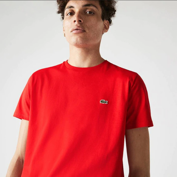 Men’s Lacoste Crewneck Pima Cotton Jersey T-shirt Inf Red F8m MEN Tees by Lacoste | BLVD